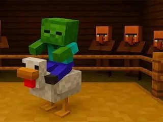 Chicken Jockey hidden lava chicken